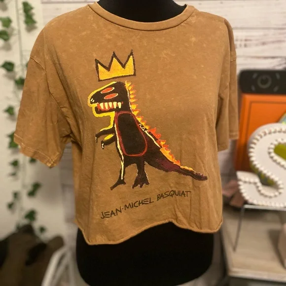 Jean Michael Basquit crop T-Shirt - Picture 1 of 4